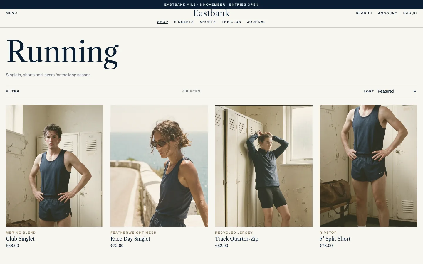Eastbank demo: collection page