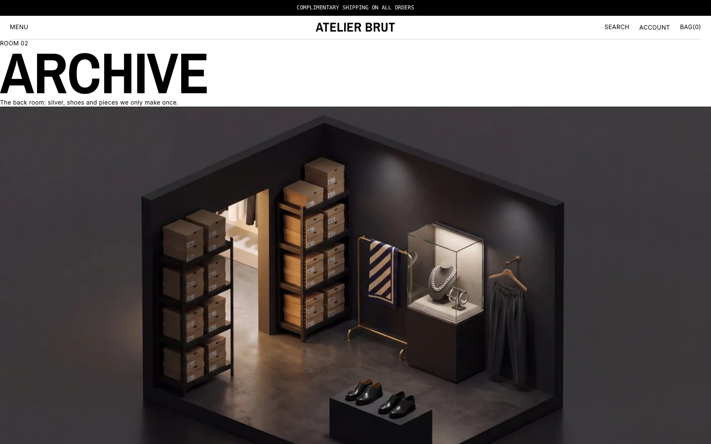 Galerie demo: an isometric archive room with shoppable hotspots