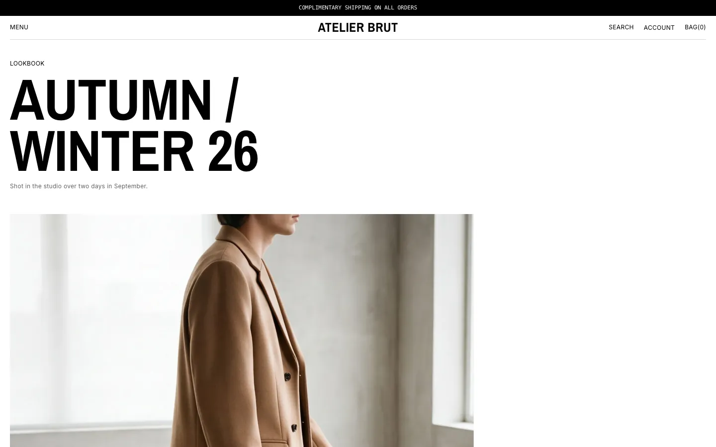 Atelier Brut demo: lookbook page