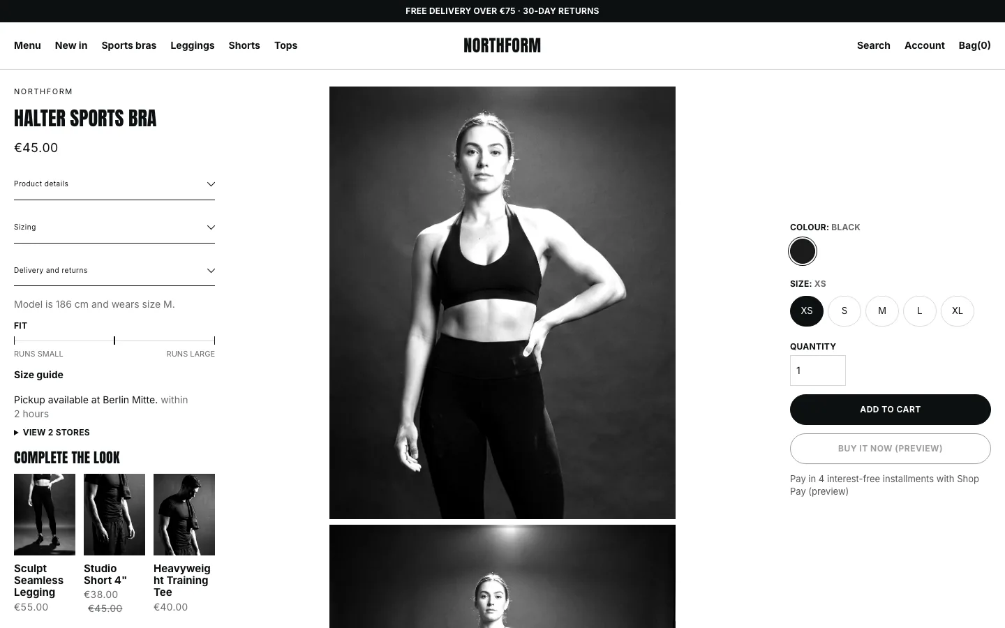 Northform demo: product page